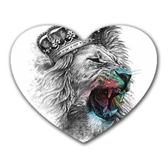 Lion King Head Heart Mousepads by Sudhe