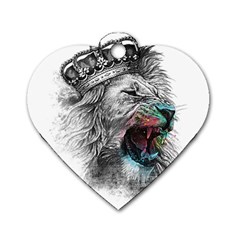 Lion King Head Dog Tag Heart (one Side)