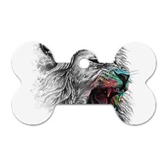 Lion King Head Dog Tag Bone (two Sides)