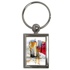 New York City Skyline Vector Illustration Key Chains (rectangle) 