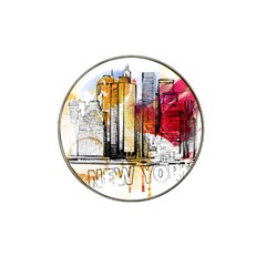 New York City Skyline Vector Illustration Hat Clip Ball Marker (10 Pack)