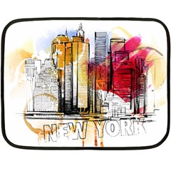 New York City Skyline Vector Illustration Double Sided Fleece Blanket (mini)  by Sudhe