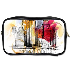 New York City Skyline Vector Illustration Toiletries Bag (two Sides) by Sudhe