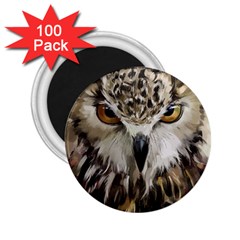 Vector Hand Painted Owl 2 25  Magnets (100 Pack) 