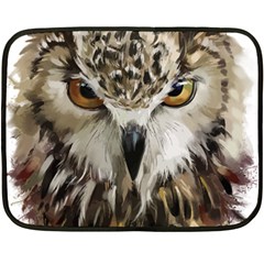 Vector Hand Painted Owl Fleece Blanket (mini)