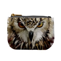 Vector Hand Painted Owl Mini Coin Purse by Sudhe