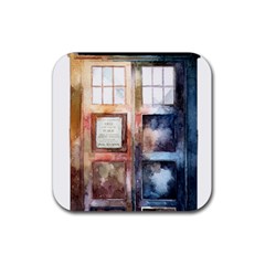 Tardis Doctor Who Transparent Rubber Coaster (square) 