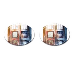 Tardis Doctor Who Transparent Cufflinks (oval)