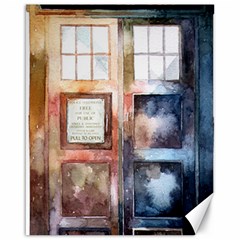 Tardis Doctor Who Transparent Canvas 16  X 20 