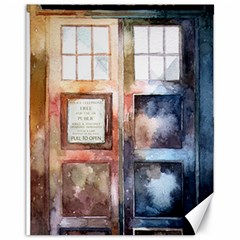 Tardis Doctor Who Transparent Canvas 11  X 14 