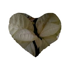 White Pointsettia Standard 16  Premium Heart Shape Cushions by Riverwoman