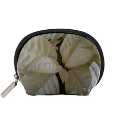 White Pointsettia Accessory Pouch (small) by Riverwoman