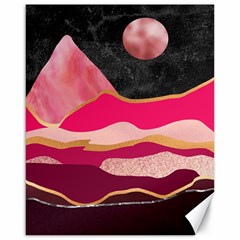 Pink And Black Abstract Mountain Landscape Canvas 16  X 20  by charliecreates