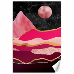 Pink And Black Abstract Mountain Landscape Canvas 20  X 30  by charliecreates