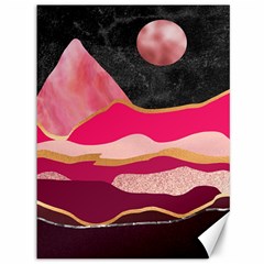 Pink And Black Abstract Mountain Landscape Canvas 36  X 48  by charliecreates