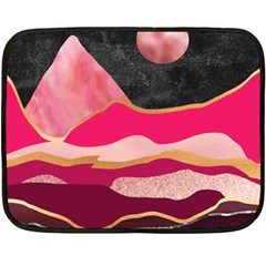 Pink And Black Abstract Mountain Landscape Double Sided Fleece Blanket (mini)  by charliecreates