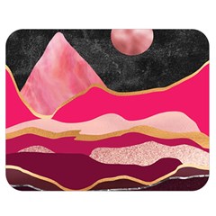 Pink And Black Abstract Mountain Landscape Double Sided Flano Blanket (medium)  by charliecreates