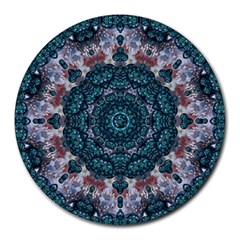 Marbels Glass And Paint Love Mandala Decorative Round Mousepads by pepitasart