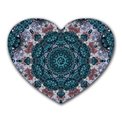 Marbels Glass And Paint Love Mandala Decorative Heart Mousepads by pepitasart