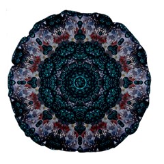 Marbels Glass And Paint Love Mandala Decorative Large 18  Premium Round Cushions by pepitasart