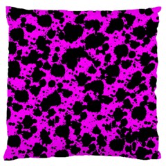 Black And Pink Leopard Style Paint Splash Funny Pattern Standard Flano Cushion Case (one Side) by yoursparklingshop