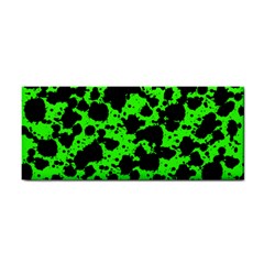 Black And Green Leopard Style Paint Splash Funny Pattern Hand Towel by yoursparklingshop