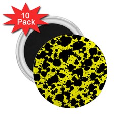 Black And Yellow Leopard Style Paint Splash Funny Pattern  2 25  Magnets (10 Pack)  by yoursparklingshop