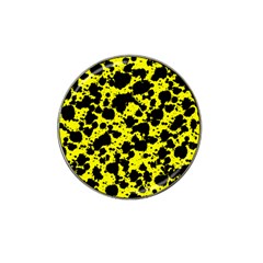 Black And Yellow Leopard Style Paint Splash Funny Pattern  Hat Clip Ball Marker (4 Pack) by yoursparklingshop