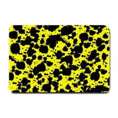 Black And Yellow Leopard Style Paint Splash Funny Pattern  Small Doormat  by yoursparklingshop