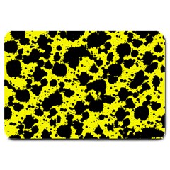 Black And Yellow Leopard Style Paint Splash Funny Pattern  Large Doormat  by yoursparklingshop