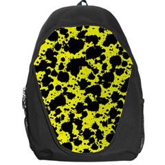 Black And Yellow Leopard Style Paint Splash Funny Pattern  Backpack Bag by yoursparklingshop