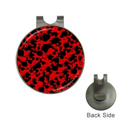 Black And Red Leopard Style Paint Splash Funny Pattern Hat Clips With Golf Markers by yoursparklingshop