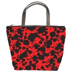 Black and Red Leopard Style Paint Splash Funny Pattern Bucket Bag Front