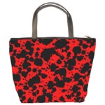 Black and Red Leopard Style Paint Splash Funny Pattern Bucket Bag Back