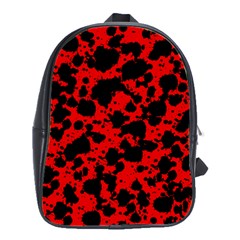 Black And Red Leopard Style Paint Splash Funny Pattern School Bag (large) by yoursparklingshop