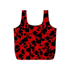 Black And Red Leopard Style Paint Splash Funny Pattern Full Print Recycle Bag (s) by yoursparklingshop