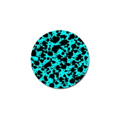 Bright Turquoise And Black Leopard Style Paint Splash Funny Pattern Golf Ball Marker (4 Pack) by yoursparklingshop