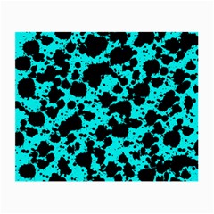 Bright Turquoise And Black Leopard Style Paint Splash Funny Pattern Small Glasses Cloth by yoursparklingshop