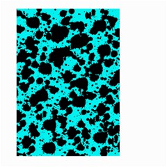 Bright Turquoise And Black Leopard Style Paint Splash Funny Pattern Large Garden Flag (two Sides) by yoursparklingshop