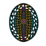 Glass Balls And Flower Sunshine Oval Filigree Ornament (Two Sides) Back