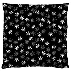 Weed Pattern Large Flano Cushion Case (one Side) by Valentinaart