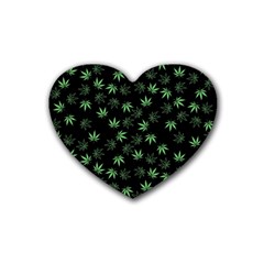 Weed Pattern Heart Coaster (4 Pack)  by Valentinaart