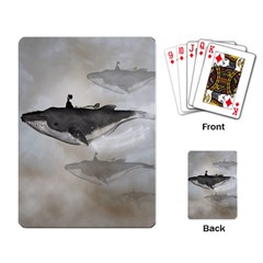 Awesome Fantasy Whale With Women In The Sky Playing Cards Single Design by FantasyWorld7