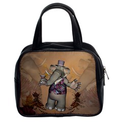 Funny Cartoon Elephant Classic Handbag (two Sides) by FantasyWorld7