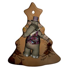 Funny Cartoon Elephant Christmas Tree Ornament (two Sides) by FantasyWorld7