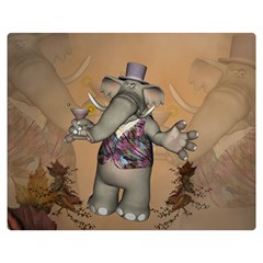 Funny Cartoon Elephant Double Sided Flano Blanket (medium)  by FantasyWorld7