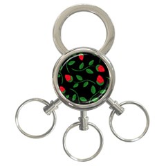 Roses Flowers Spring Flower Nature 3-Ring Key Chains