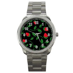 Roses Flowers Spring Flower Nature Sport Metal Watch