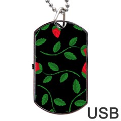 Roses Flowers Spring Flower Nature Dog Tag Usb Flash (two Sides) by Pakrebo