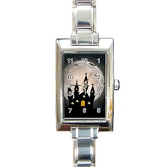 Halloween Illustration Decoration Rectangle Italian Charm Watch by Pakrebo